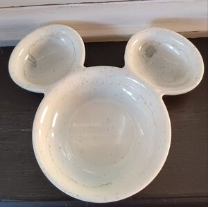 White Speckled Mickey Mouse Shaped Dish